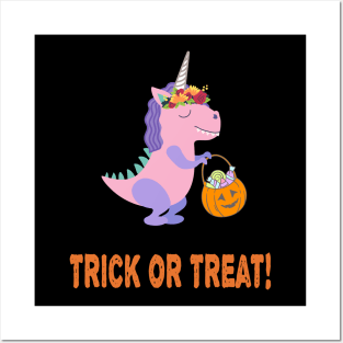 Dinocorn Trick or Treat Posters and Art